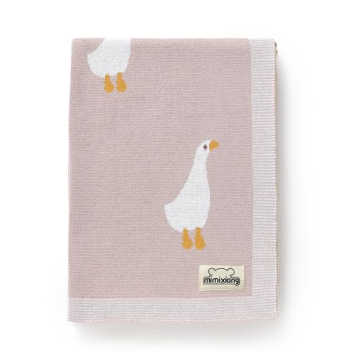 Mimixiong Soft Cotton Baby Blanket with Cute Goose