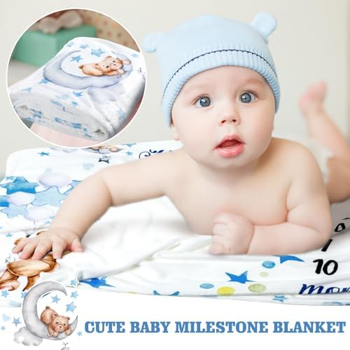 Mindsoft Baby Milestone Blanket with Star Frame