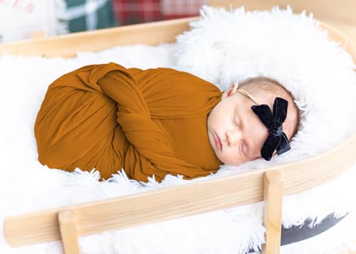 Kloovete Swaddle Blanket 47x47 Inches with Hat - Soft Stretchy Baby Blanket