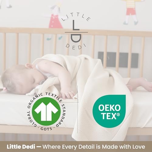 Little Dedi 100 Organic Cotton Baby Blanket - 30x40 Neutral Earth Ivory