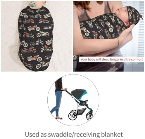 Muishi Motorcycles Swaddle Blanket Baby Hat Set