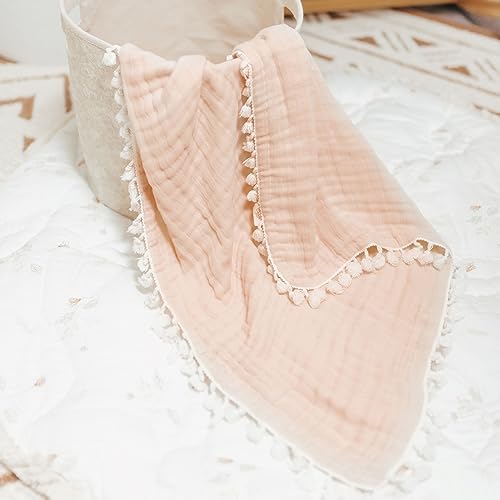 Crane Baby 6-Layer Muslin Swaddle Blanket Desert Rose 30x40 Inches