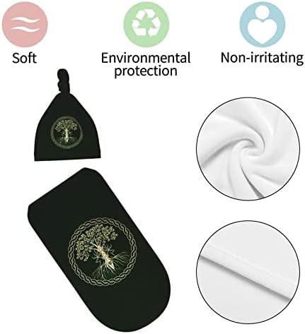 Ykklima Baby Swaddle Blanket with Beanie Hat 1