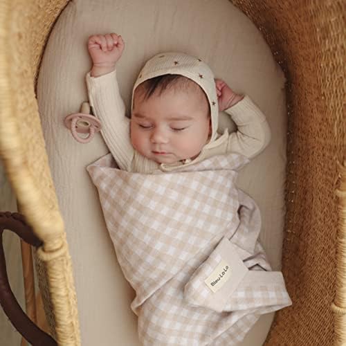 Bleu La La Checkered Swaddle Blanket - 100 Soft Cotton