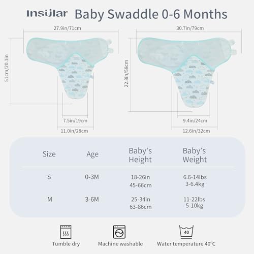 INSULAR Baby Sleep Sack 3 Pack Soft Cotton Swaddle Blankets