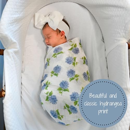 LollyBanks Hydrangea Print Swaddle Blanket 47x47 Inches