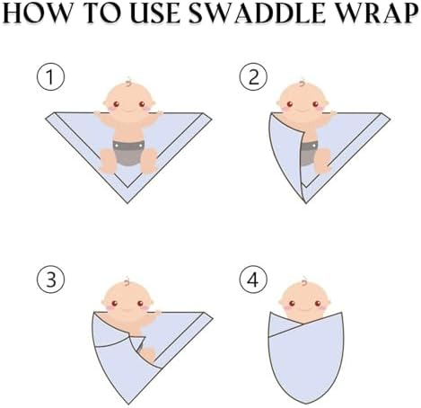 OMUKY Newborn Swaddle Blanket Set with Beanie and Headband