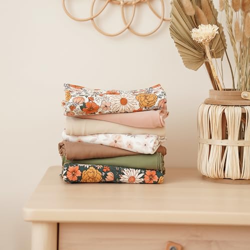 Konssy Baby Girl Swaddle Blanket with Headband and Beanie Set 1