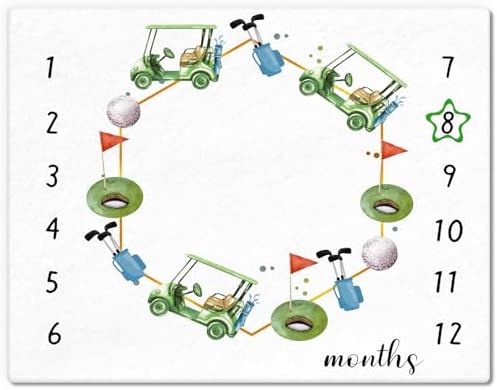 Mindsoft Golf Print Monthly Milestone Blanket