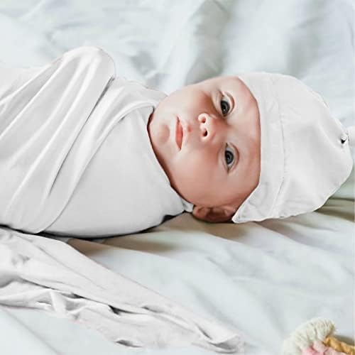 Aijoviko Newborn Swaddle Blanket with Hat Set
