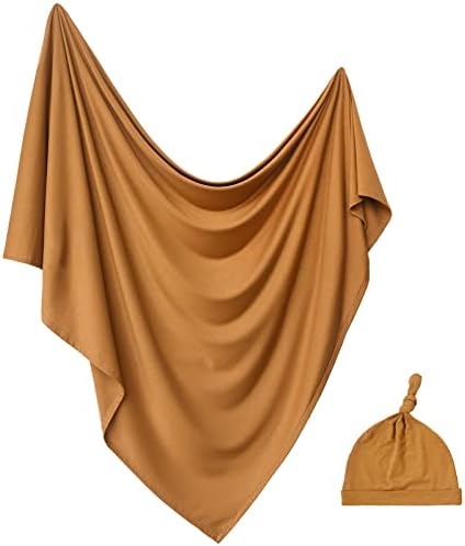 Aijoviko Newborn Swaddle Blanket with Hat Set 1