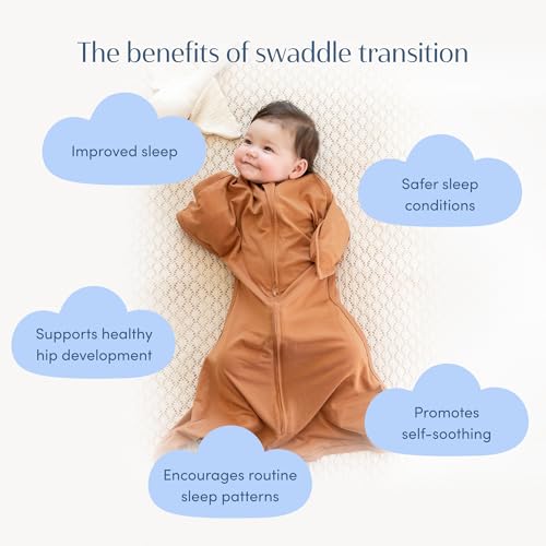 SleepingBaby Zipadee-Zip Transition Swaddle - Cozy Easy Diaper Changes Starfish Design