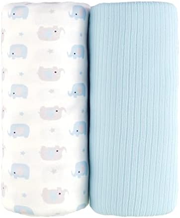 Ultra Soft Jersey Swaddle Blanket 40x30in Elephant Design 2 Pcs