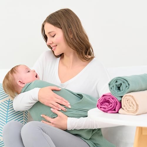 CottCare Baby Muslin Swaddle Blanket 4-Pack Rose Pink