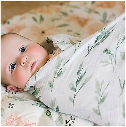 Crane Baby 100 Cotton Muslin Swaddle Blankets Pink Floral 47x47