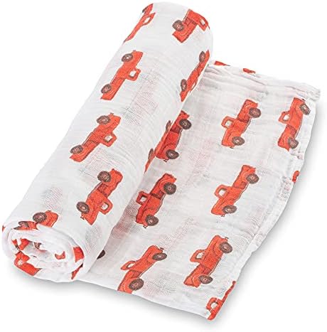 LollyBanks Truck Print Muslin Swaddle Blanket Set