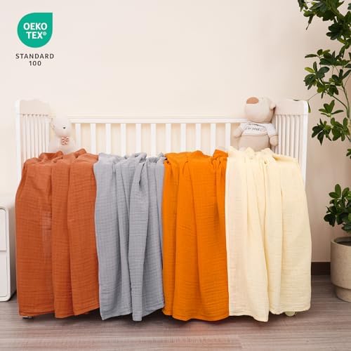 Davids Kids 4 Pack Baby Muslin Swaddles 47 x 47