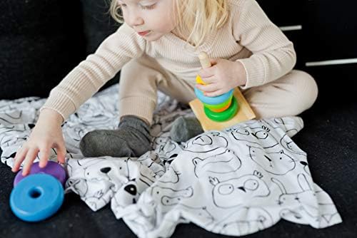 ADDISON BELLE Bamboo Viscose Swaddle Blanket 47x47 Monochrome Animals