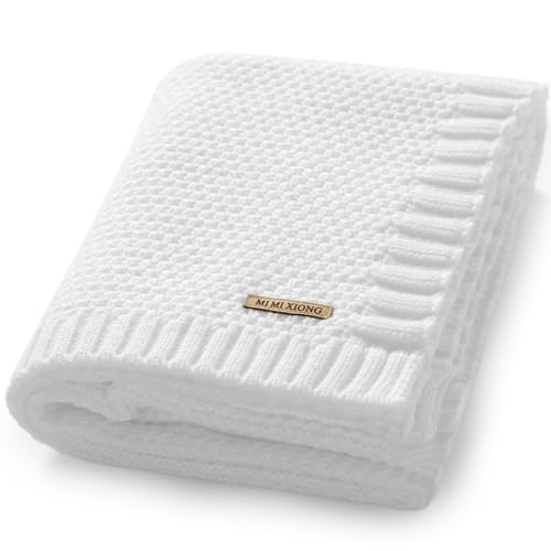 Mimixiong Soft Warm Crochet Baby Blanket 40x30 Inches