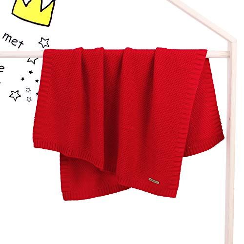 Mimixiong Red Baby Blanket 40x30 Inch Knit