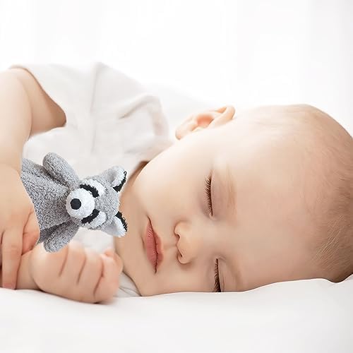 Doindute Baby Gray Raccoon Security Blanket 14 Inches