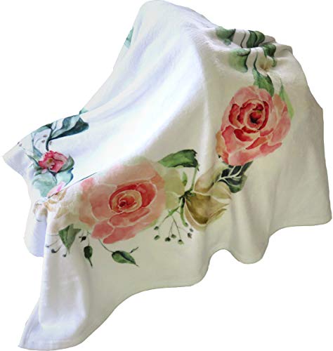 SEJJEN Baby Milestone Blanket - Floral Plush Fleece for Photos
