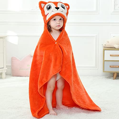 MICHLEY Baby Hooded Swaddling Blanket with Fox Design
