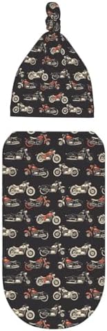 Muishi Motorcycles Swaddle Blanket Baby Hat Set