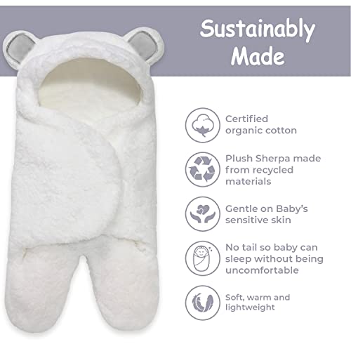 Jam Naturals Organic Newborn Swaddle Wrap Grey 0-3m