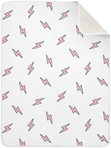 Pink Lightning Bolt Baby Swaddle Blanket for Boys and Girls