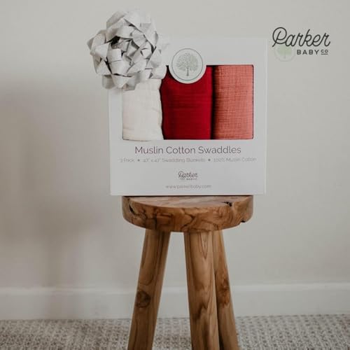 Parker Baby Co Muslin Swaddle Blankets - Rose Set Pack of 3 1
