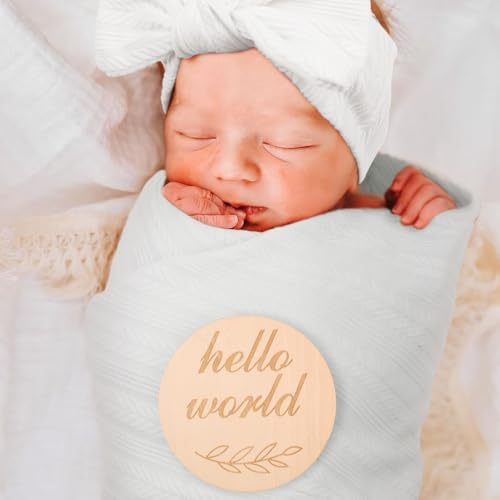 DRESHOW BQUBO Baby Swaddle Blankets Set 4PCS White with Hat and Bow
