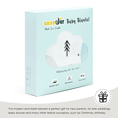 GRSSDER Super Soft Baby Swaddle Blanket with Elephant Print