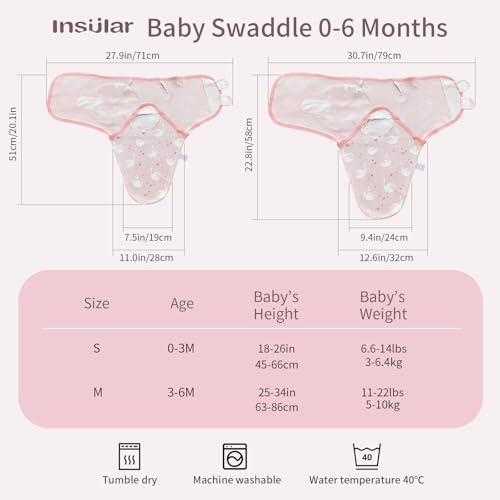 INSULAR Soft Cotton Swaddling Blankets 3 Pack