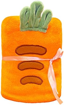 TONWHAR Flannel Baby Swaddle Blanket with Carrot Applique