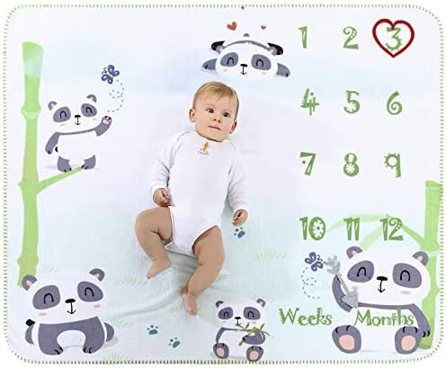 InnoBeta Baby Monthly Milestone Blanket Panda Design