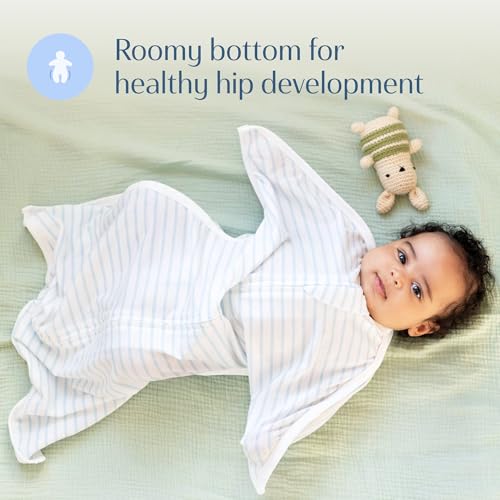 SleepingBaby Zipadee-Zip Transition Swaddle - BlueCream Medium 6-12 Months