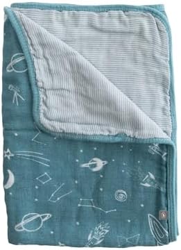 RED ROVR Organic Cotton Muslin Baby Blanket - Star Gaze 30 x 40