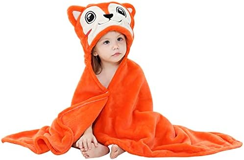 MICHLEY Baby Hooded Swaddling Blanket with Fox Design