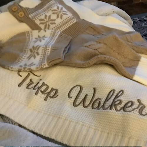 Personalized Embroidered Baby Blanket with Name 1