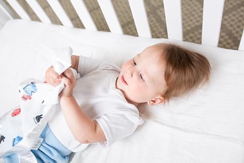 Lulujo Baby Security Lovey Blanket - 16x16in Soft Cotton Muslin with Satin Trim