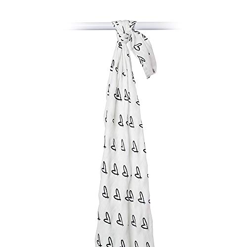 Lulujo Baby Swaddle Blanket Hearts 47 x 47-Inches