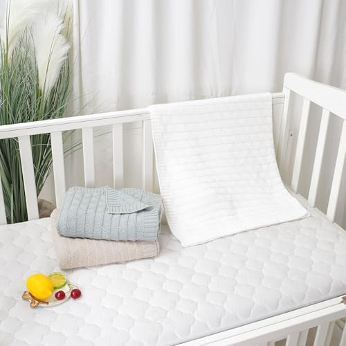 Wugugu Baby Receiving Blanket 30x40 Inch Soft Knit Neutral Swaddle