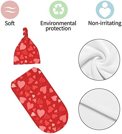AuHomea 2Pcs Valentine Swaddle Blanket for Newborns and Toddlers