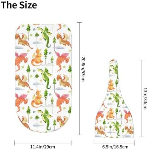 Dragon and Tree Print Swaddle Blanket with Beanie Set