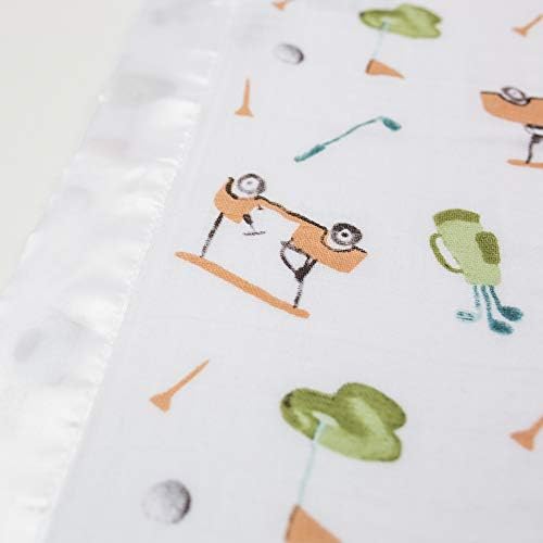 Lulujo Baby Security Lovie Blanket - 16x16in Soft Cotton Muslin with Satin Trim