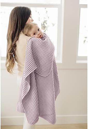 Konssy Waffle Baby Blanket - Soft Cozy Nursery Swaddle for Boys Girls