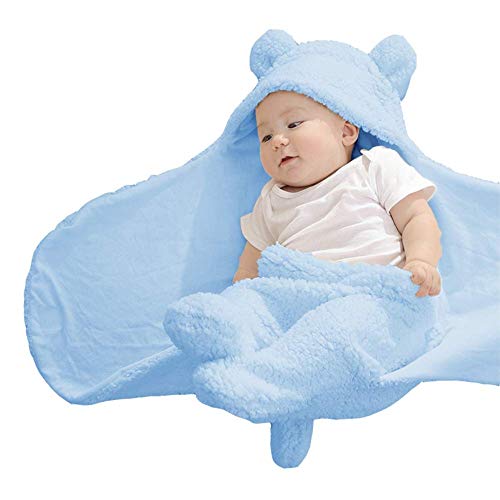 XMWEALTHY Cute Baby Swaddle Blanket with Hood