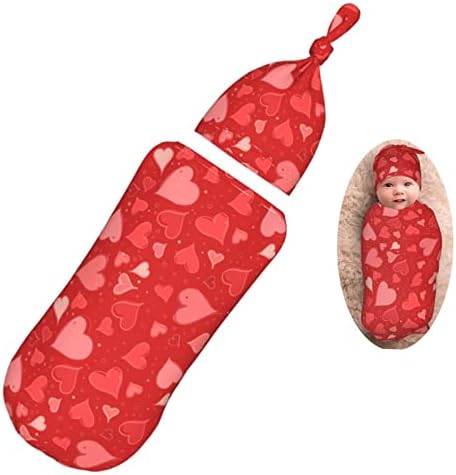 AuHomea 2Pcs Valentine Swaddle Blanket for Newborns and Toddlers