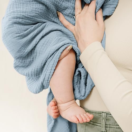 Konssy 2 Pack Muslin Swaddle Blankets 47 x 47 Inches